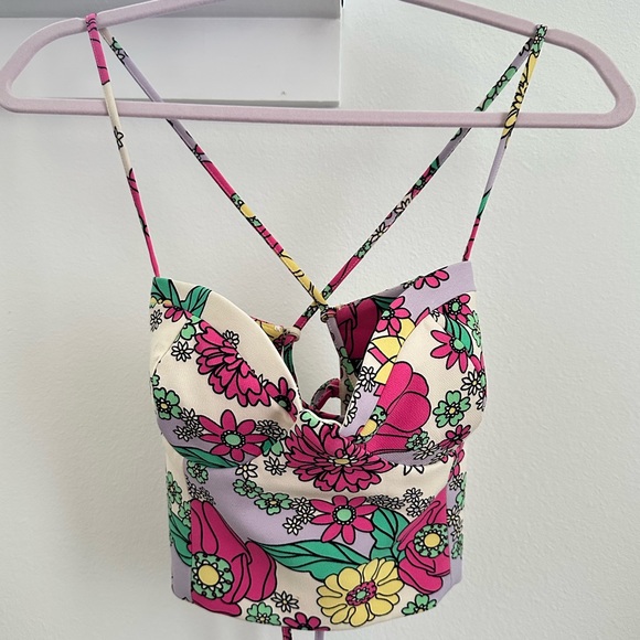FLORAL CROP TOP - Picture 5 of 6